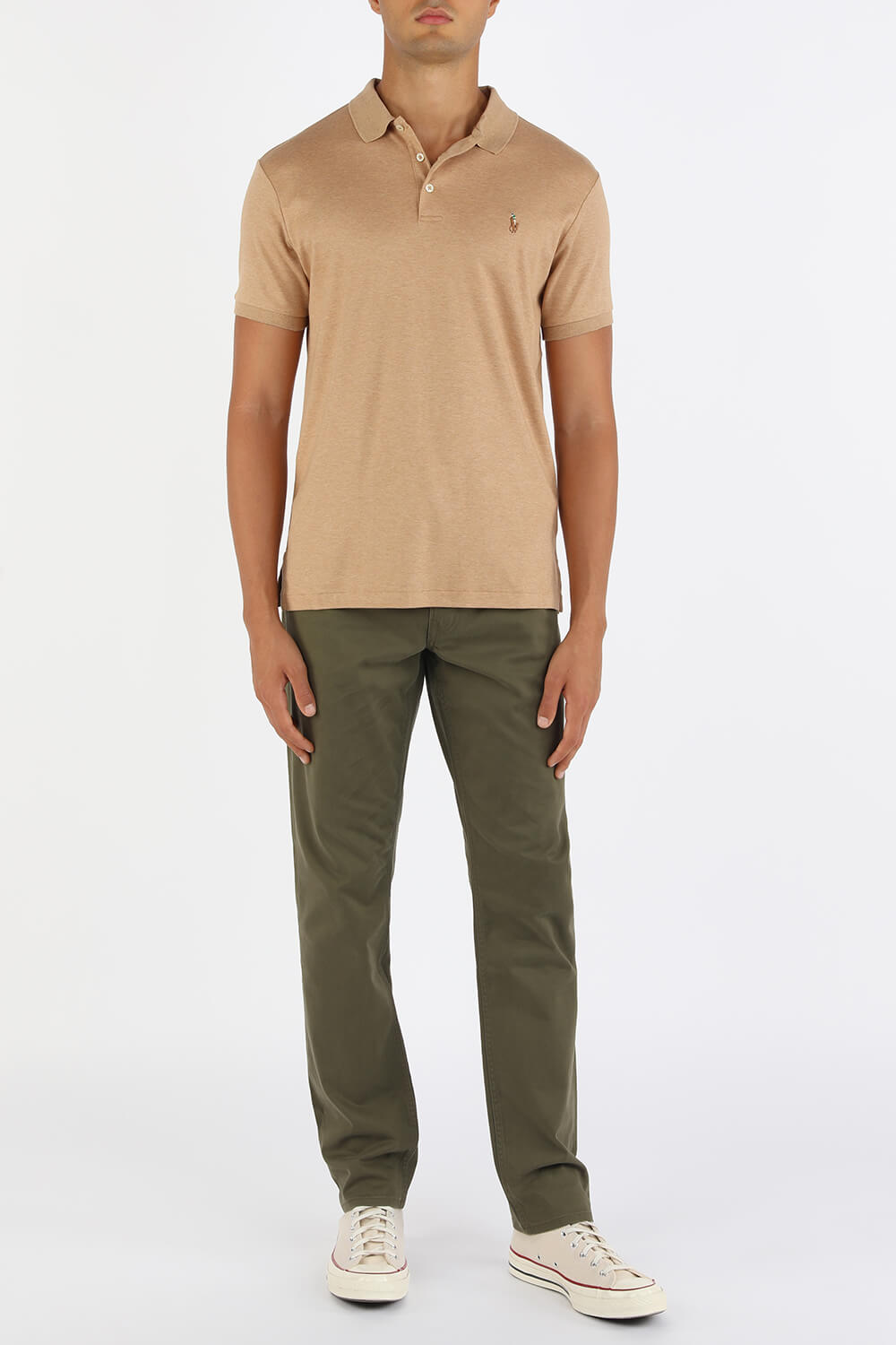 Brown Pony Custom Slim Fit Polo Shirt in Brown